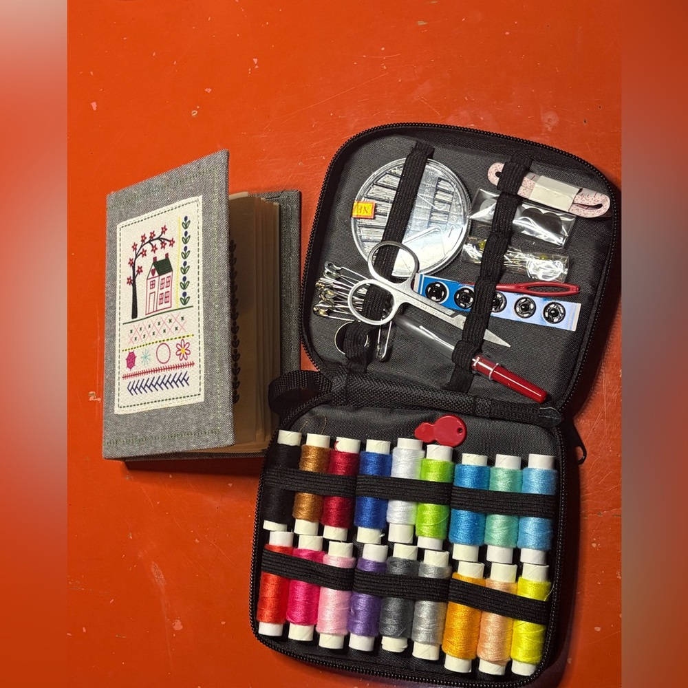 Colorful Sewing Kit with Embroidery Book - Great Gift! NWOT - Picture 5 of 7